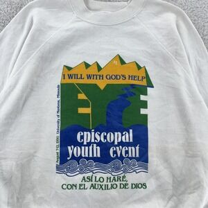 Vintage Episcopal‎ Youth Event Sweatshirt FITS M/L Crewneck Montana Jesus God